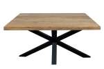 Esstisch Akazie Massiv naturfarben 300 x 100 cm gerade Kanten Spider-Gestell schwarz RIO