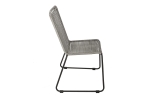 Gartenstuhl Outdoor-Seilstuhl Farbe Grau mit Eisen-Gestell in schwarz ISRA (2er Set)