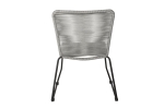 Gartenstuhl Outdoor-Seilstuhl Farbe Grau mit Eisen-Gestell in schwarz ISRA (2er Set)