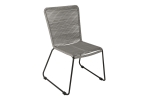 Gartenstuhl Outdoor-Seilstuhl Farbe Grau mit Eisen-Gestell in schwarz ISRA (4er Set)