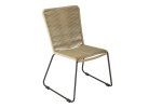 Gartenstuhl Outdoor-Seilstuhl Farbe Taupe mit Eisen-Gestell in schwarz ISRA (2er Set)