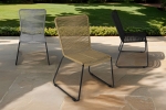 Gartenstuhl Outdoor-Seilstuhl Farbe Taupe mit Eisen-Gestell in schwarz ISRA (4er Set)