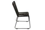 Gartenstuhl Outdoor-Seilstuhl Farbe Schwarz mit Eisen-Gestell in schwarz ISRA (6er Set)