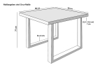 Esstisch Akazie Natur 90 x 90 cm massiv gerade Tischkanten U-Gestell schwarz RIO