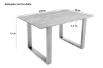 Esstisch 120x80cm Akazie massiv eichenfarben schweizer Kante U-Gestell weiß DEAN