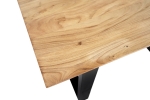 Esstisch 120x80cm Akazie massiv eichenfarben schweizer Kante U-Gestell schwarz DEAN