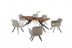 Esstisch Baumkante Akazie nussbaumfarben 260 x 100 cm Airloft-Metallgestell schwarz CONNI