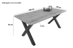 Esszimmertisch Schweizer Kante rund massiv & geölt Eiche 180x90 schwarz X-Gestell Lotte