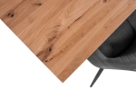 Esszimmertisch Schweizer Kante eckig massiv & geölt Eiche 180x90 schwarz X-Gestell Lotte