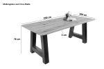 Esszimmertisch Schweizer Kante rund massiv & geölt Eiche 200x100 silber A-Gestell Lotte