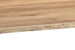 Baumkantentisch 140 x 80 cm Akazie massiv naturfarben schwarzem U-Gestell aus Metall + Holz BRISBANE
