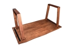Esstisch Baumkante massiv Akazie nuss 120 x 80 V-Holzgestell nussbaumfarben GIRONA