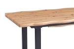 Esstisch Baumkante Holz Wildeiche-Optik 160 x 90 U-Gestell schwarz SWAN