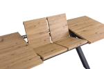 Esstisch Schweizer Kante eichenfarben 180(260) x 90 X-Gestell schwarz Bird