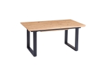 Esstisch Schweizer Kante eichenfarben 180(260) x 90 U-Gestell schwarz Bird