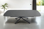 Esstisch Keramik 180 (240) x 90 mit ausziehbar schwarz Mikado-Gestell MELODIE