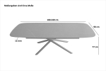 Esstisch Keramik 180 (240) x 90 mit ausziehbar schwarz Mikado-Gestell MELODIE