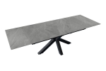 Esstisch Keramik hellgrau 180(260) x 90 ausziehbar Spider-Gestell schwarz MIMO