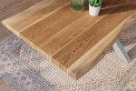 Esstisch Baumkante massiv Akazie natur 240 x 100 Spider-Gestell silber ATLAS