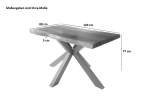 Esstisch Baumkante massiv Akazie natur 120 x 80 Spider-Gestell silber ATLAS