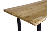 Esstisch Baumkante Akazie massiv Eiche 280 x 100 U-Gestell schwarz CALI