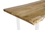 Esstisch Baumkante Akazie massiv Eiche 280 x 100 U-Gestell weiß CALI