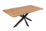 Esstisch Baumkante Holz-Optik Wildeiche 180 x 90 Spider-Gestell schwarz JOSY