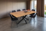 Esstisch Baumkante Holz-Optik Wildeiche 180 x 90 Spider-Gestell schwarz JOSY