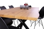 Esstisch Baumkante Holz-Optik Wildeiche 180 x 90 Spider-Gestell schwarz JOSY