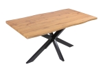 Esstisch Baumkante Holz-Optik Wildeiche 160 x 85 Spider-Gestell schwarz JOSY