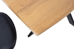 Esstisch Baumkante Holz-Optik Wildeiche 140 x 80 Spider-Gestell schwarz JOSY