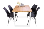 Esstisch Baumkante Holz-Optik Wildeiche 120 x 80 U-Gestell weiß JOSY