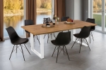 Esstisch Baumkante Holz-Optik Wildeiche 220 x 100 U-Gestell weiß JOSY