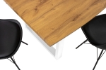 Esstisch Baumkante Holz-Optik Wildeiche 220 x 100 U-Gestell weiß JOSY