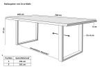 Esstisch Baumkante Holz-Optik Wildeiche 240 x 100 U-Gestell weiß JOSY