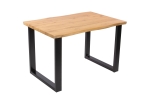Esstisch Baumkante Holz Wildeiche-Optik 120 x 80 U-Gestell schwarz JOSY