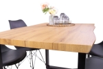 Esstisch Baumkante Holz Wildeiche-Optik 120 x 80 U-Gestell schwarz JOSY