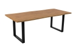 Esstisch Baumkante Holz Wildeiche-Optik 220 x 100 U-Gestell schwarz JOSY