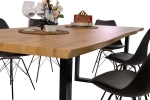 Esstisch Baumkante Holz Wildeiche-Optik 220 x 100 U-Gestell schwarz JOSY