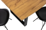 Esstisch Baumkante Holz Wildeiche-Optik 220 x 100 U-Gestell schwarz JOSY