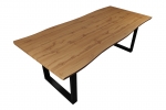 Esstisch Baumkante Holz-Optik Wildeiche 240 x 100 U-Gestell schwarz JOSY