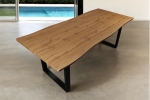 Esstisch Baumkante Holz-Optik Wildeiche 240 x 100 U-Gestell schwarz JOSY