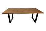 Esstisch Baumkante Holz-Optik Wildeiche 240 x 100 U-Gestell schwarz JOSY