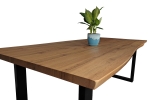 Esstisch Baumkante Holz-Optik Wildeiche 240 x 100 U-Gestell schwarz JOSY