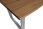 Esstisch Baumkante Holz-Optik Wildeiche 240 x 100 U-Gestell silber JOSY