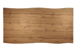 Esstisch Baumkante Holz-Optik Wildeiche 240 x 100 U-Gestell silber JOSY