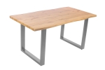 Esstisch Baumkante Holz-Optik Wildeiche 160 x 85 U-Gestell silber JOSY