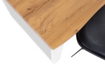 Esstisch Baumkante Holz-Optik Wildeiche 80 x 80 U-Gestell weiß JOSY
