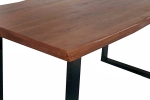 Esstisch Baumkante massiv Mango honigfarben 180 x 90 U-Gestell schwarz CALI