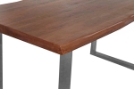 Esstisch Baumkante massiv Mango honigfarben 200 x 100 U-Gestell silber CALI